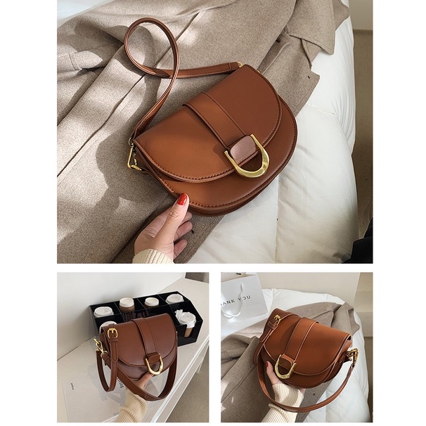 Túi xách nữ đeo chéo đeo vai, Túi xách trăng khuyết hình yên ngựa - JULIE 106