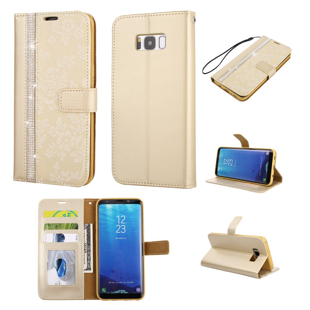 Bao da đính đá cho Samsung S8 Plus