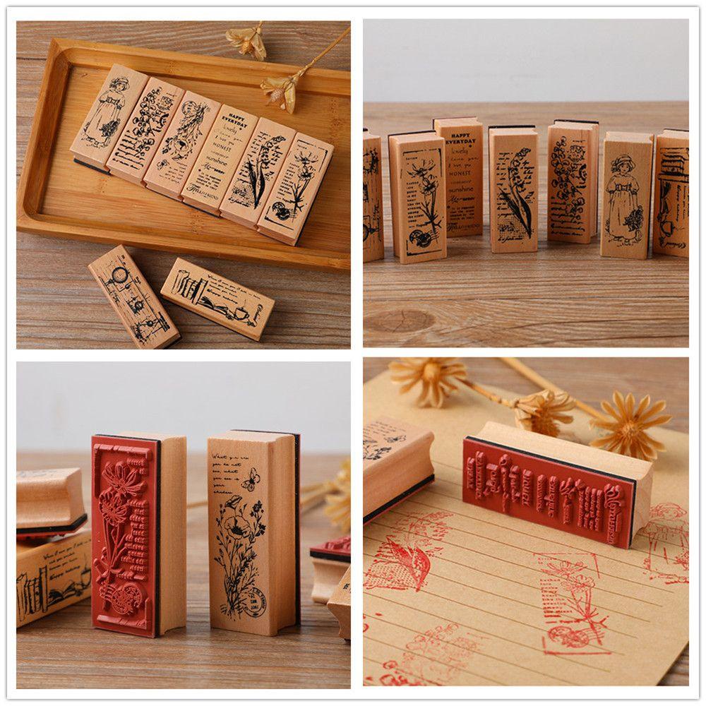 Con Dấu Bằng Cao Su Với Họa Tiết Cô Gái DAPHS Theo Phong Cách Vintage