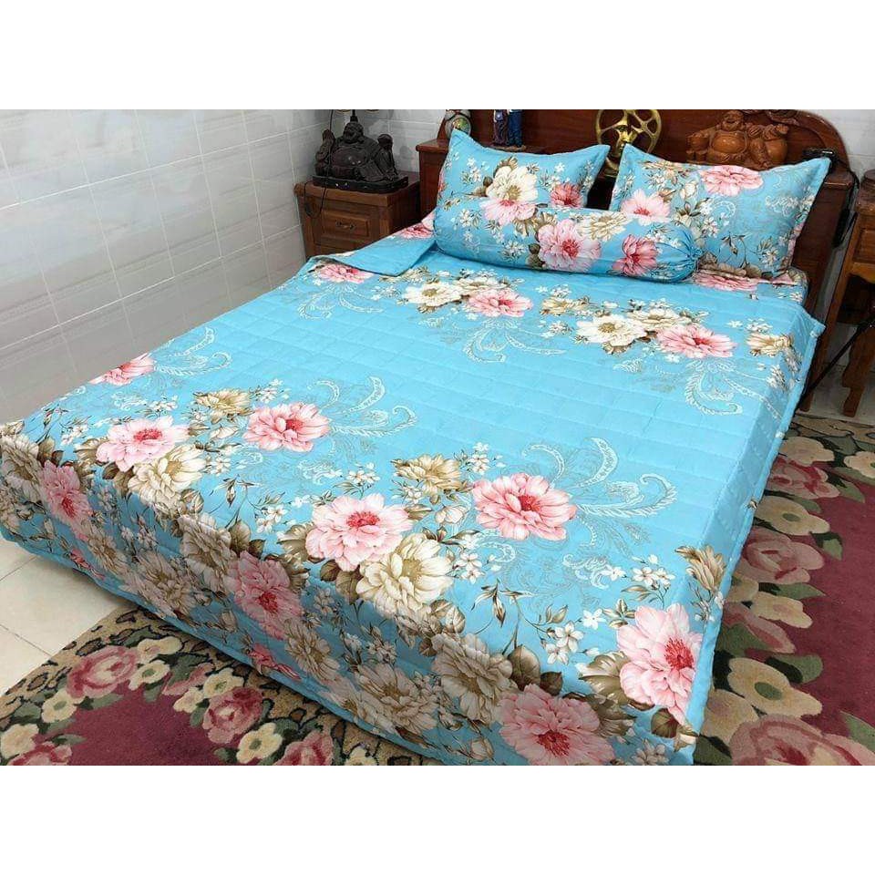 Trọn Bộ Chăn Ga Vỏ Gối 5 Món Mẫu Mới Siêu Đẹp ( Vỏ Gối Trần Bông ) Được Chọn Mẫu