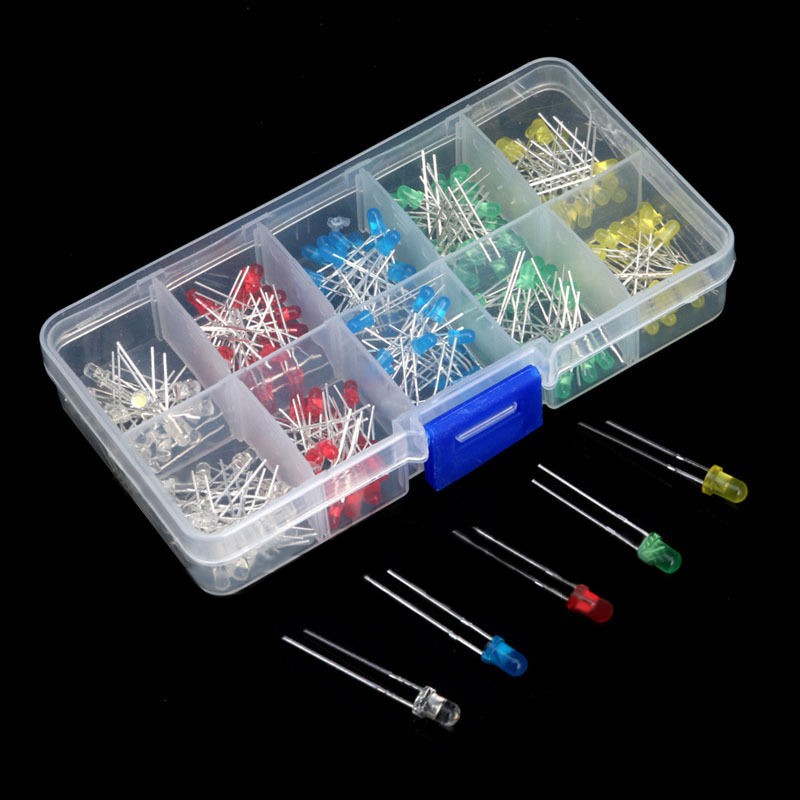 Set 200 Điốt Đèn Led 3mm Nhiều Màu