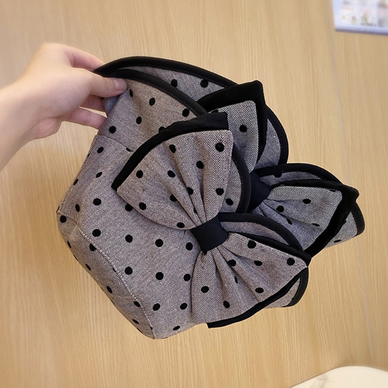 Nón Tai Bèo Vải Cotton Họa Tiết Chấm Bi Dễ Thương