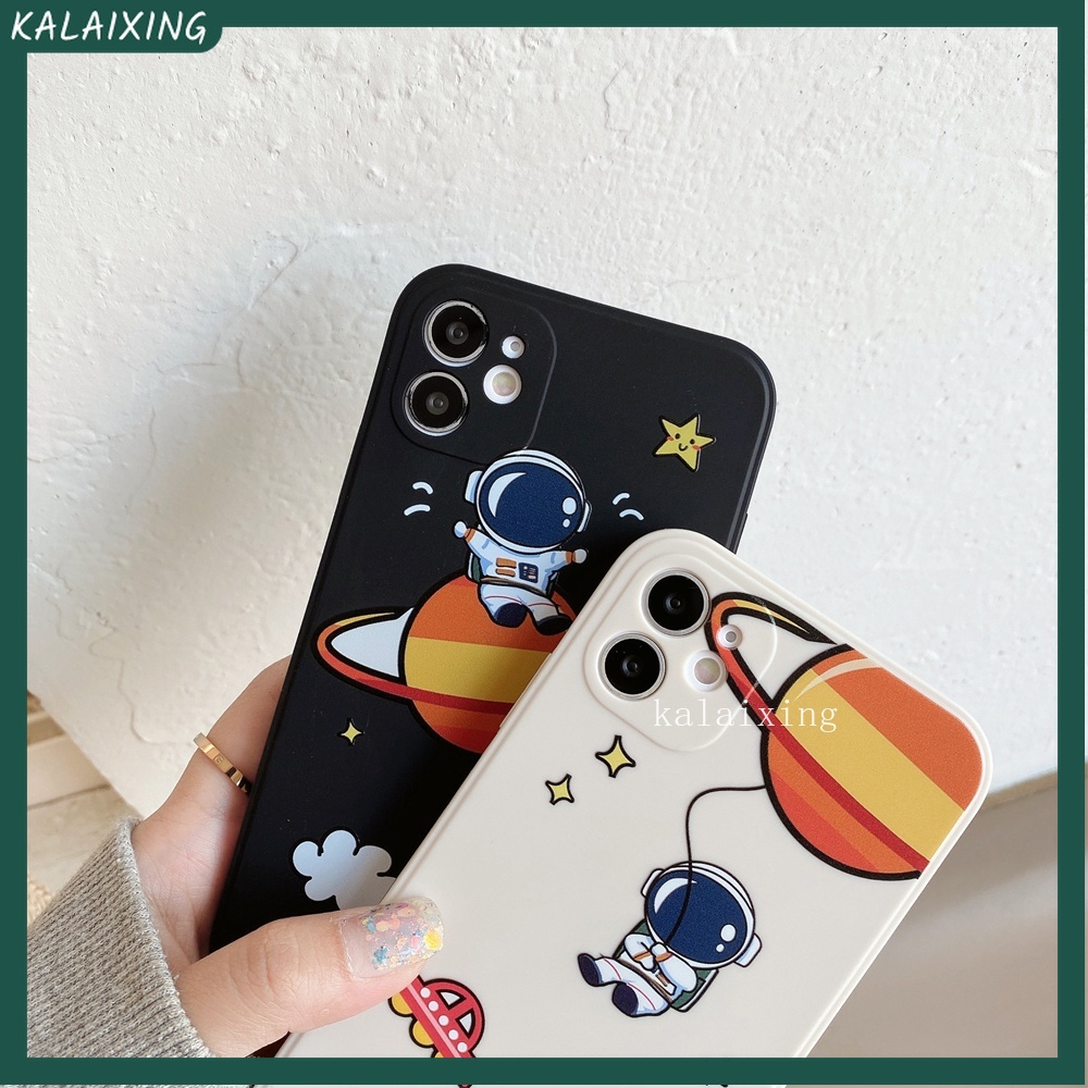 Ốp Điện Thoại Vuông Hình Phi Hành Gia Cho iPhone 13 Pro Max 13 mini 12 ProMax 11 Pro Xs Max XR X