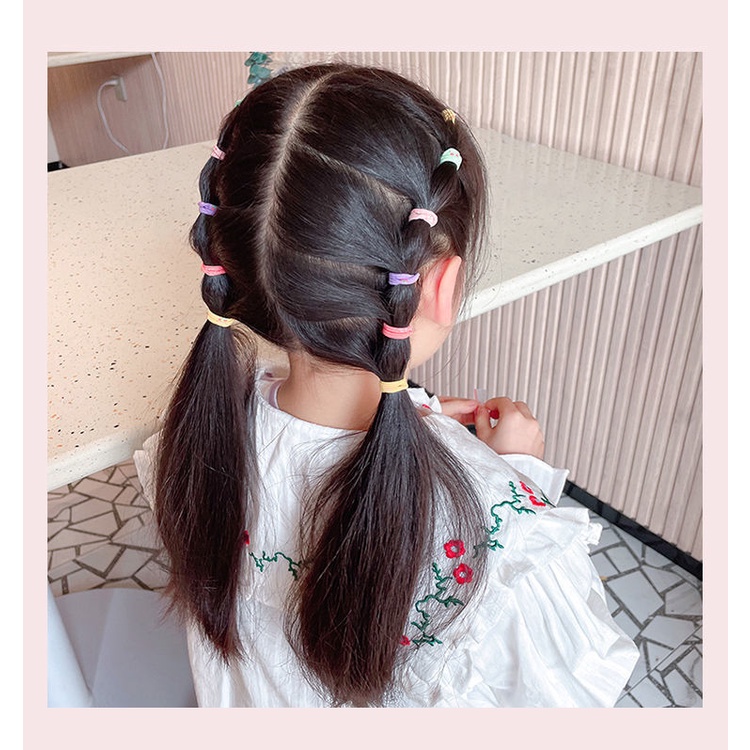 Set 300 Dây Buộc Tóc Nhiều Màu Cho Bé