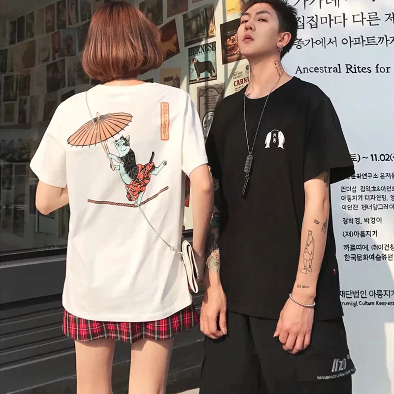 Áo Thun Ngắn Tay Phong Cách Harajuku Nhật Hàn Cá Tính | BigBuy360 - bigbuy360.vn