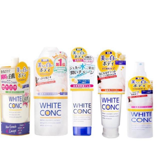 BỘ SẢN PHẨM DƯỠNG TRẮNG DA WHITE CONC NHẬT BẢN Tẩy Da Chết WHITE CONIC SỮA TẮM WHITE CONIC KEM DƯỠNG WHITECONIC