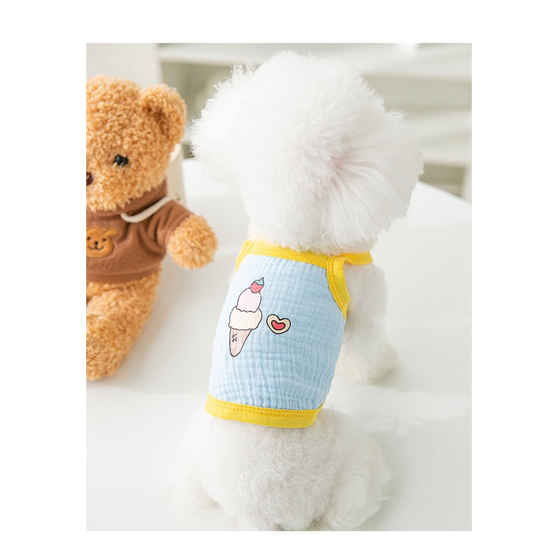 áo 2 dây in hình so cute cho chó mèo