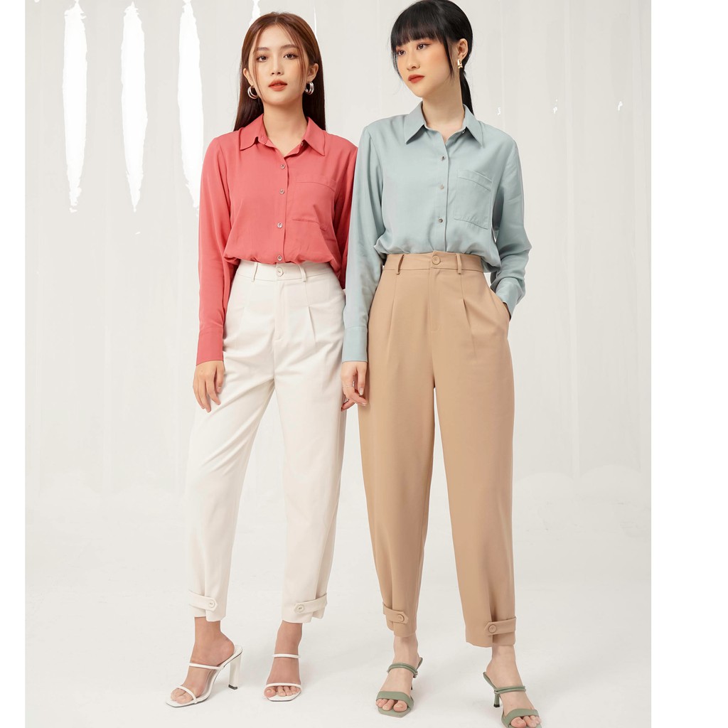 Quần Baggy lưng cao có túi Enis [Méo Shop]