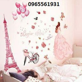 Decal Dán Tường Cô Dâu Nước Pháp XL8265