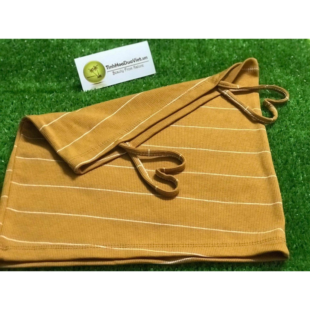 VẢI CỰC ĐẸP-GIÁ SIÊU RẺ-CROPTOP 2 DÂY/màu vàng sọc trắng