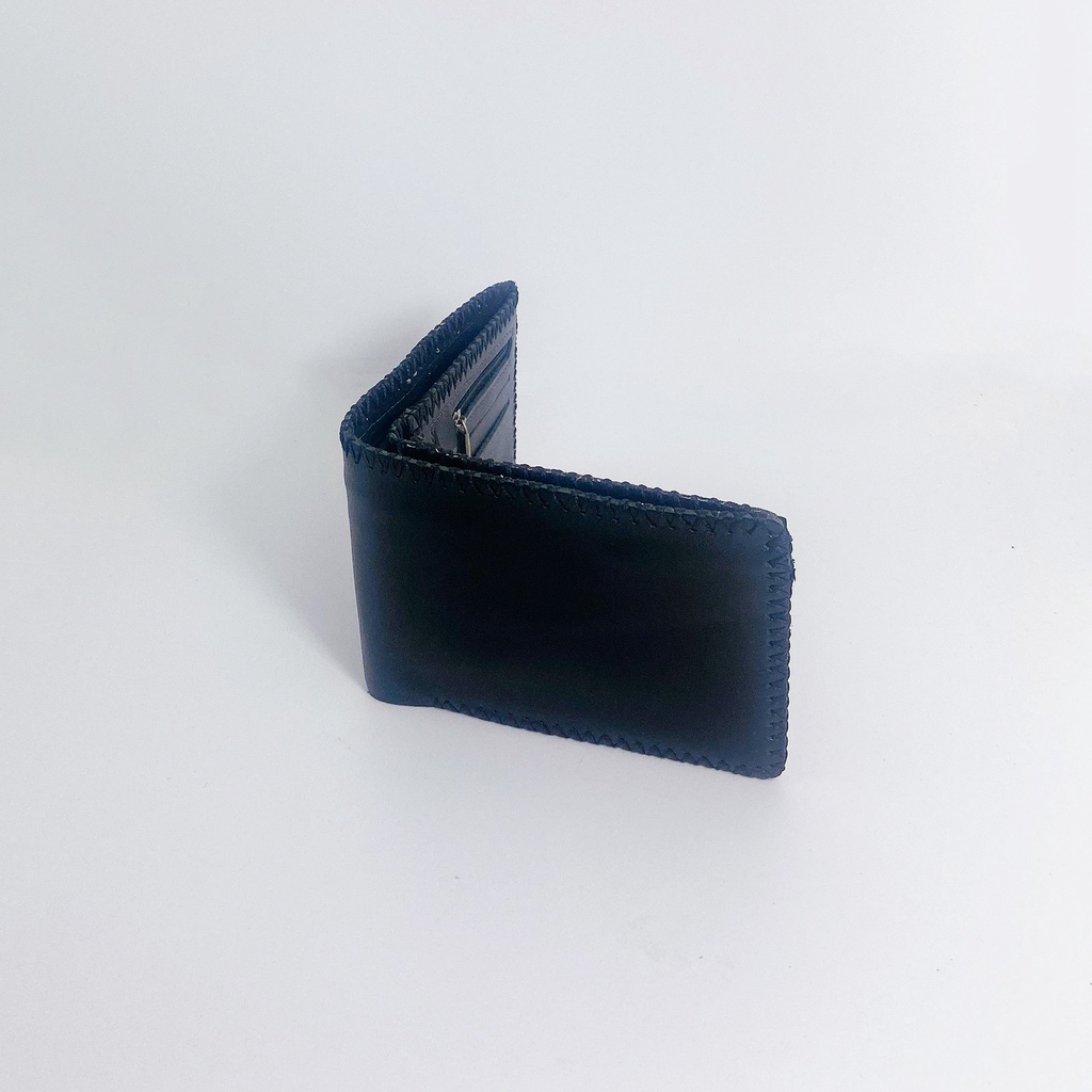 Ví da bò thật cao cấp kiểu ngang khâu viền có khóa dành cho nam thương hiệu Jun Secret KV95 nhiều ngăn đựng màu đen