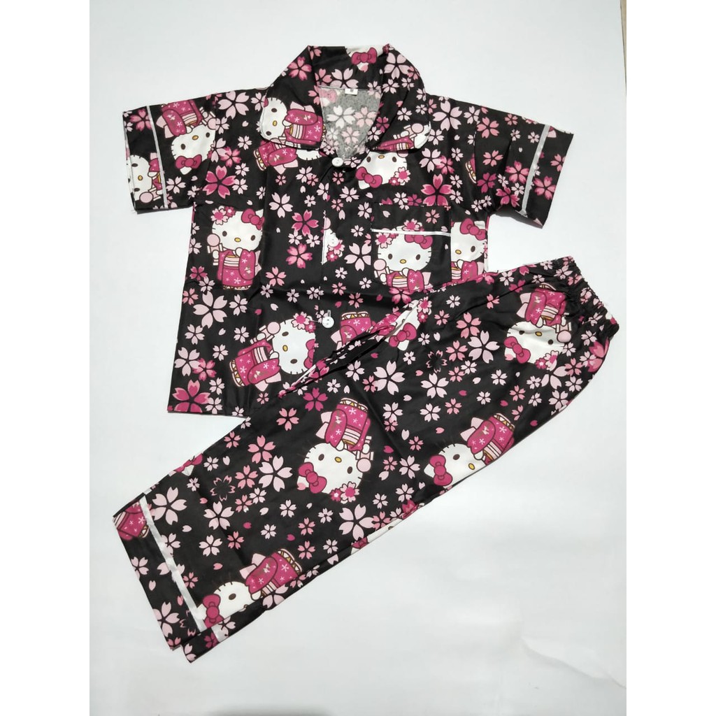 Bộ Đồ Ngủ Pijama In Hình Hello Kitty Cho Bé 1-16 Tuổi