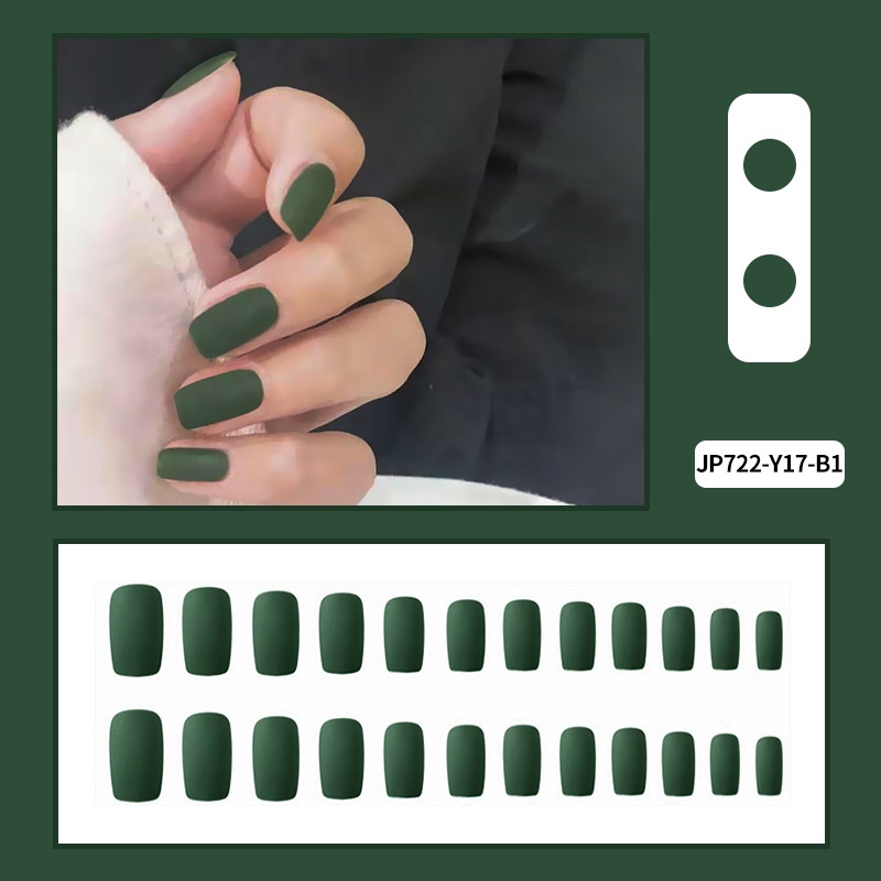 [ 722 - 17 XANH LỤC KHÓI ] Móng Giả Phom VUÔNG DÀI - SƠN MỊN [Tặng Miếng Dán Và Dụng Cụ] Lẻ