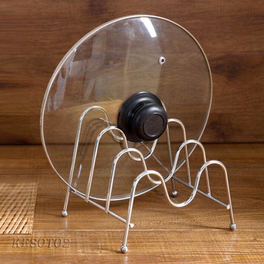 Giá Để Nắp Nồi / Thớt 3 Ngăn Bằng Thép Không Gỉ Kesoto2