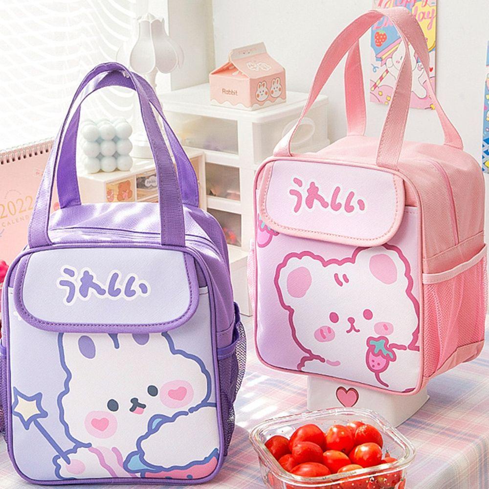 Túi Tote Đựng Thức Ăn Trưa Họa Tiết Gấu Dễ Thương