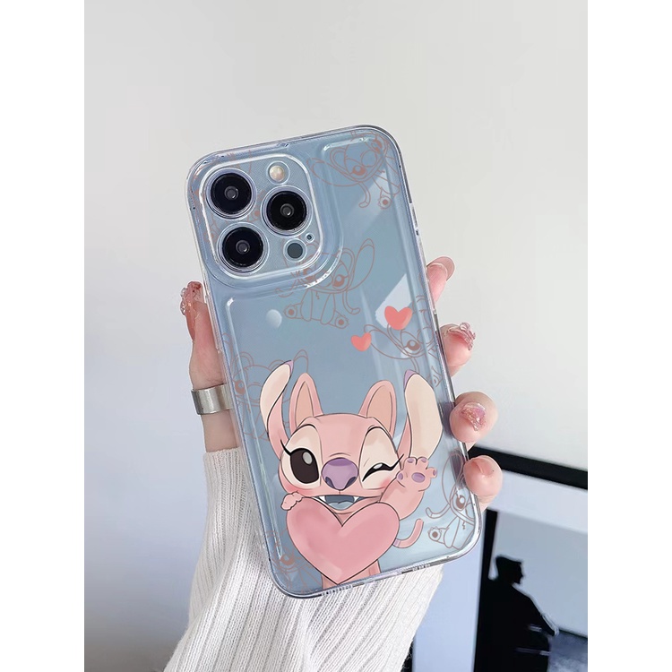 Ốp Điện Thoại TPU Gel Hình Stitch Viền Vuông Màu Trong Suốt iPhone 13 Pro Max 14 12 iPhone 11 XR 8 7 SE 2022