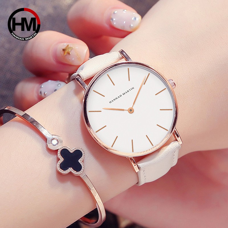 Đồng Hồ Đeo Tay Nữ Hannah Martin Chính hãng - Dây Da 36MM - Model HM-CB36 - bảo hành