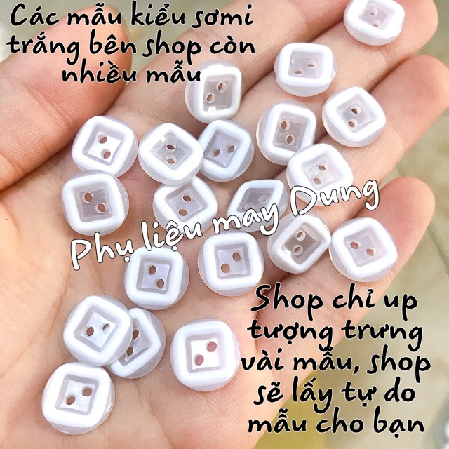 Nút sơmi trắng 2 lỗ đủ kiểu