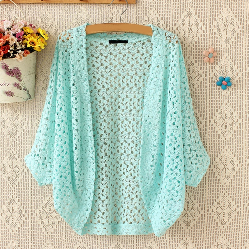 Áo Khoác cardigan Dệt Kim Tay Cánh Dơi Hở Phía Trước Thời Trang Cho Nữ