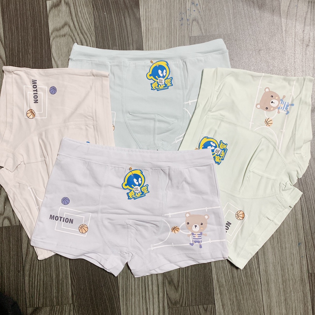 Set 6 quần chip đùi cotton cho bé trai, quần lót bé trai size 9kg-45kg