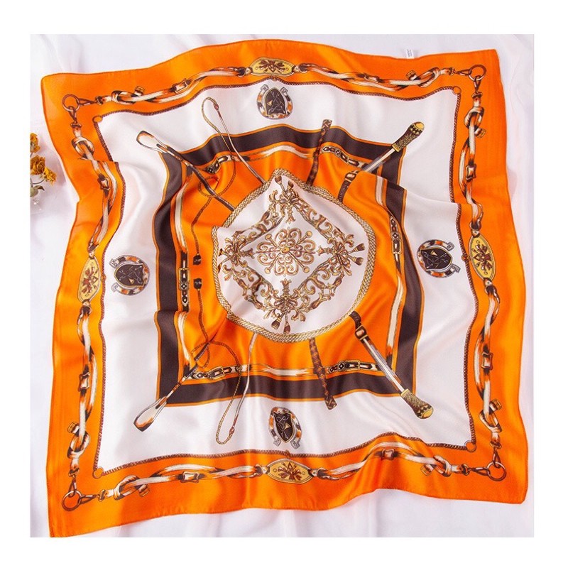 Khăn turban lụa vuông size 70x70cm Khăn bandana làm áo