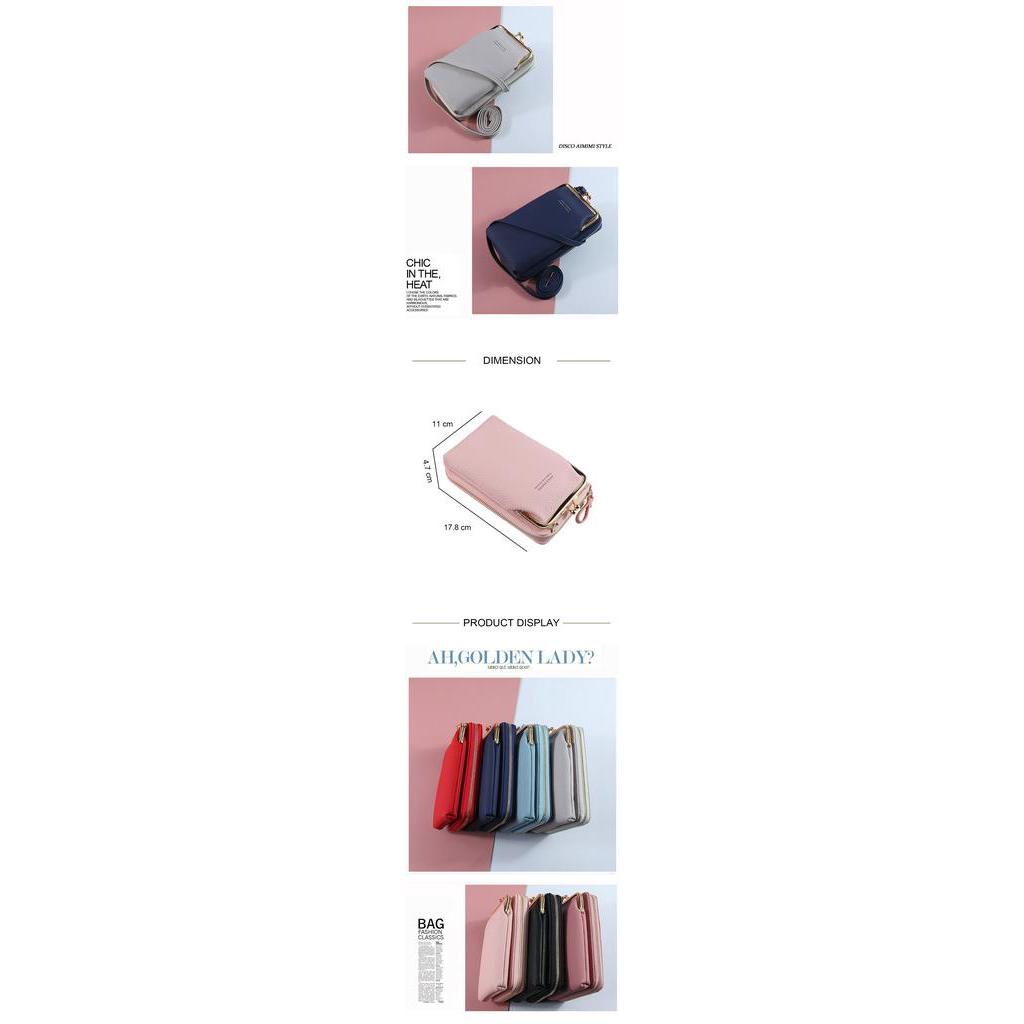 Túi Đeo Chéo Vai JASMIN NOIR Da PU Mini Sức Chứa Lớn Đựng Thẻ/Tiền Xu/Điện Thoại Tiện Lợi Khi Đi Du Lịch Cho Bạn Nữ