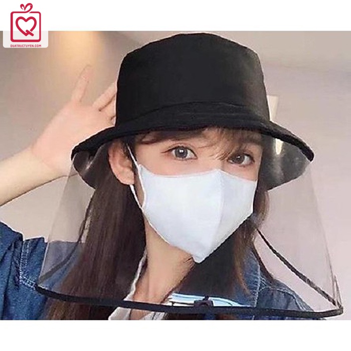 Mũ chống giọt bắn phòng dịch, nón kính chắn tháo rời vành tròn/ lưỡi trai