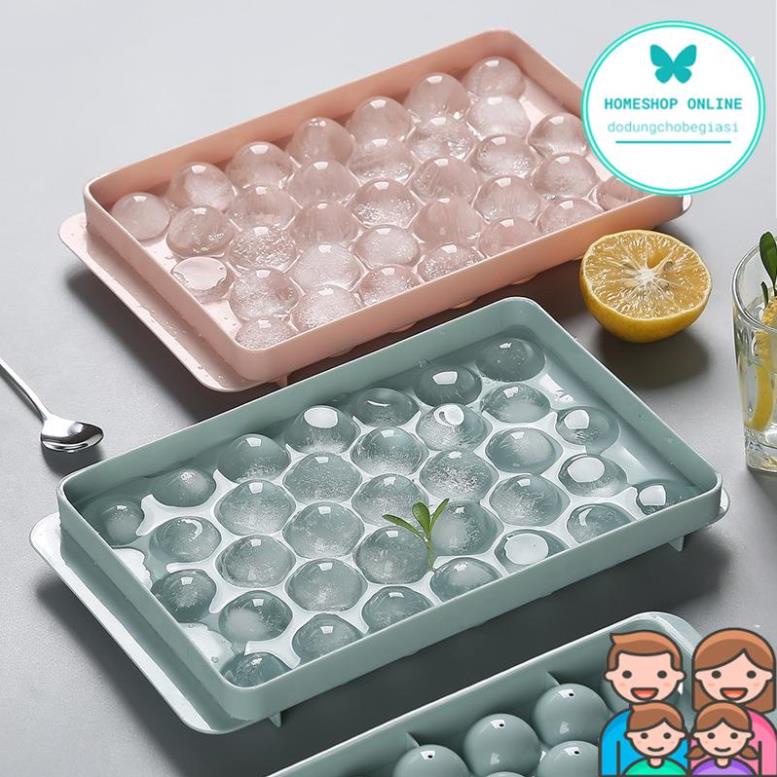 Khay Làm Đá Tròn Tủ Lạnh - Khuôn Làm Thạch Bi 33 Viên Giá Sỉ Dodungchobegiasi HomeShop Online
