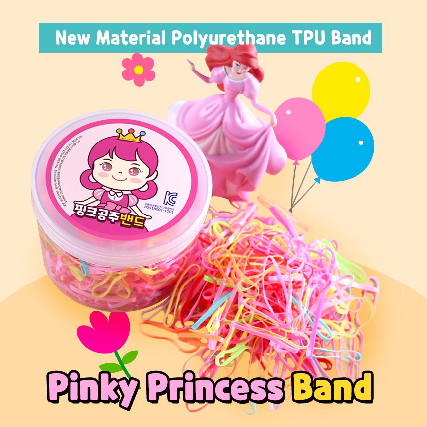 Dây thun buộc tóc I'm Pinky nhiều màu có hộp đựng tiện dụng cho trẻ em