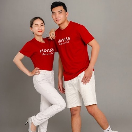 Tag HAVIAS áo phông Cotton 100% Premium hoạ tiết Heart