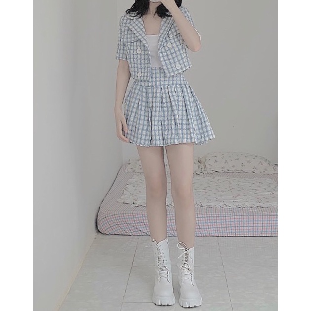 SET VEST BỐ CARO HỒNG -XANH - ĐEN ❤️❤️ | BigBuy360 - bigbuy360.vn