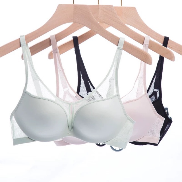 Áo Lót Trơn Kết Hợp Lưới Không Gọng Đệm Vừa B084