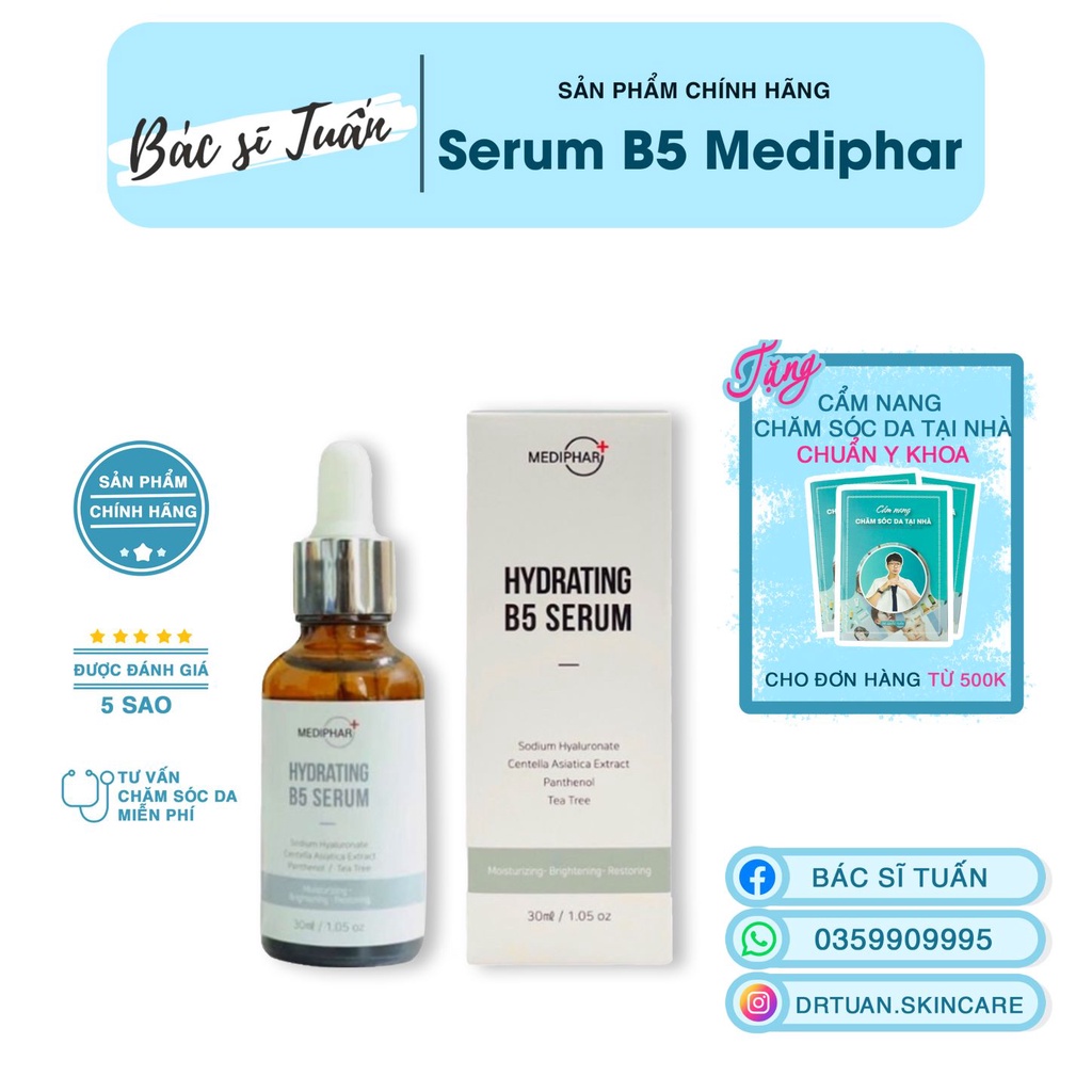 Serum cấp ẩm, phục hồi da, dưỡng da - MEDIPHAR Hydrating B5 30ml [CHÍNH HÃNG]