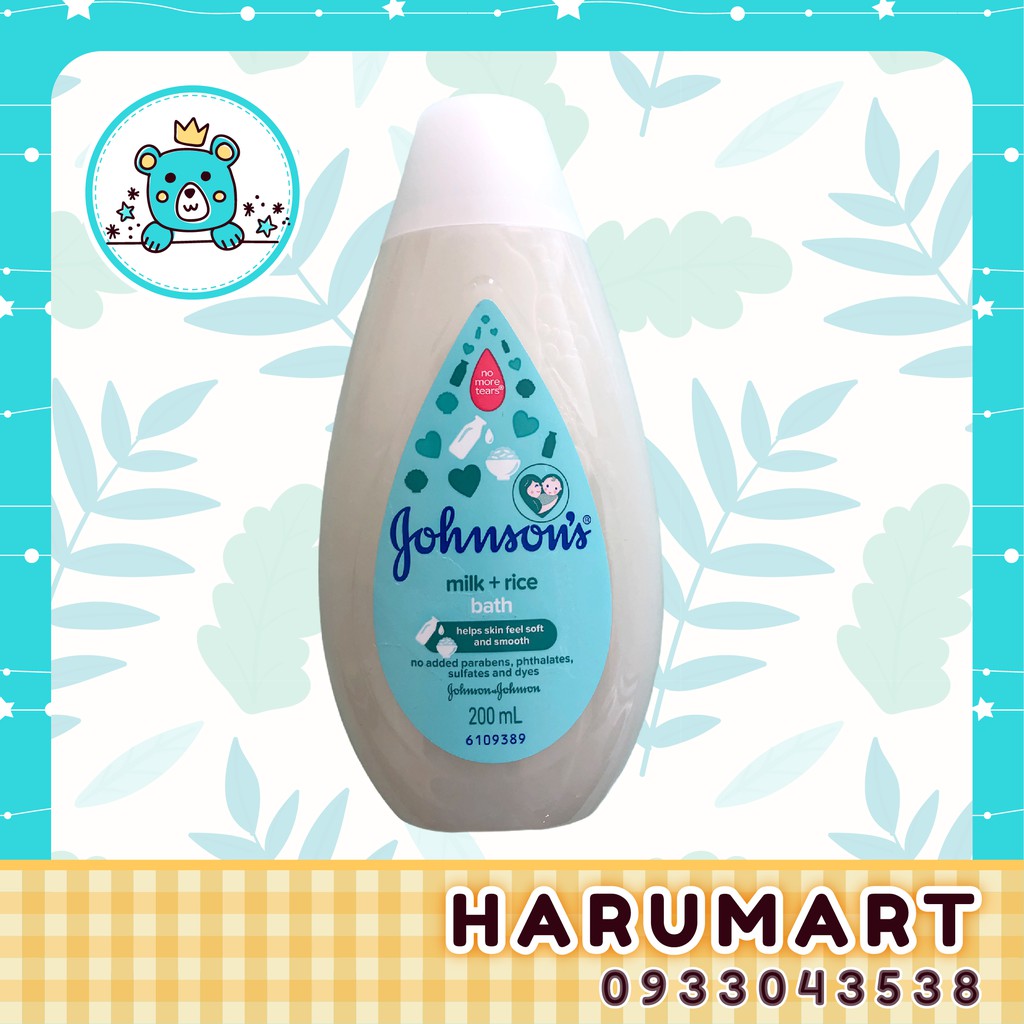 Sữa tắm Johnson’s chứa sữa và gạo/sữa và yến mạch chai 200ml