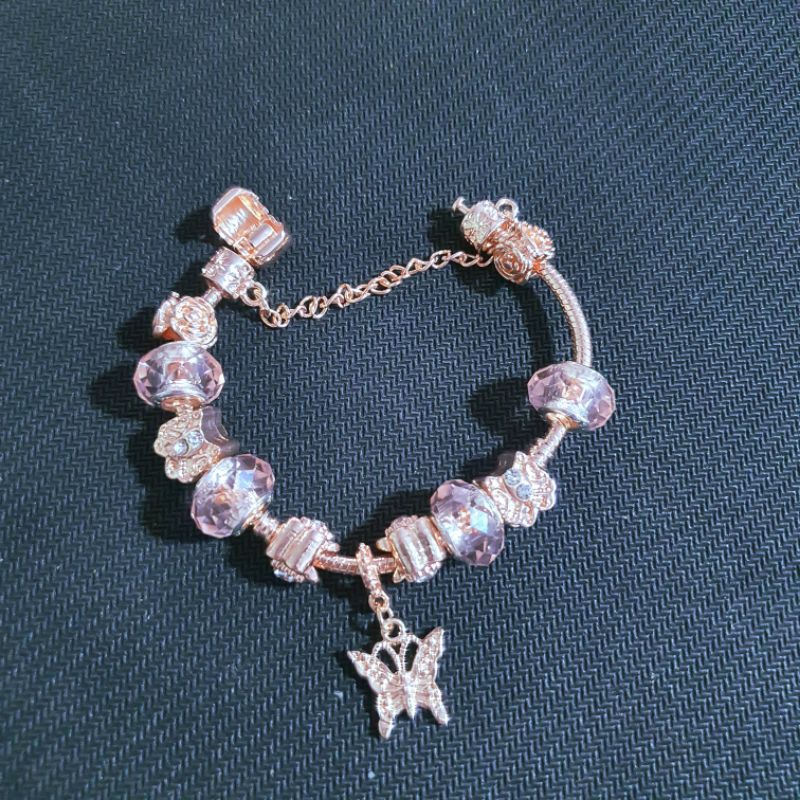 Vòng tay charm mạ bạc vòng tay nữ DIY tô điểm hình con bướm mã OT05