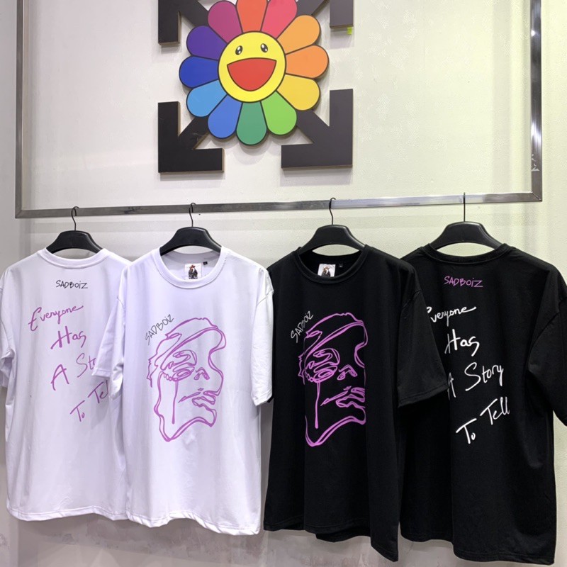 Áo thun sad boiz sad story logo hình thêu nam nữ áo sadboiz thêu mặt cười full tag | BigBuy360 - bigbuy360.vn