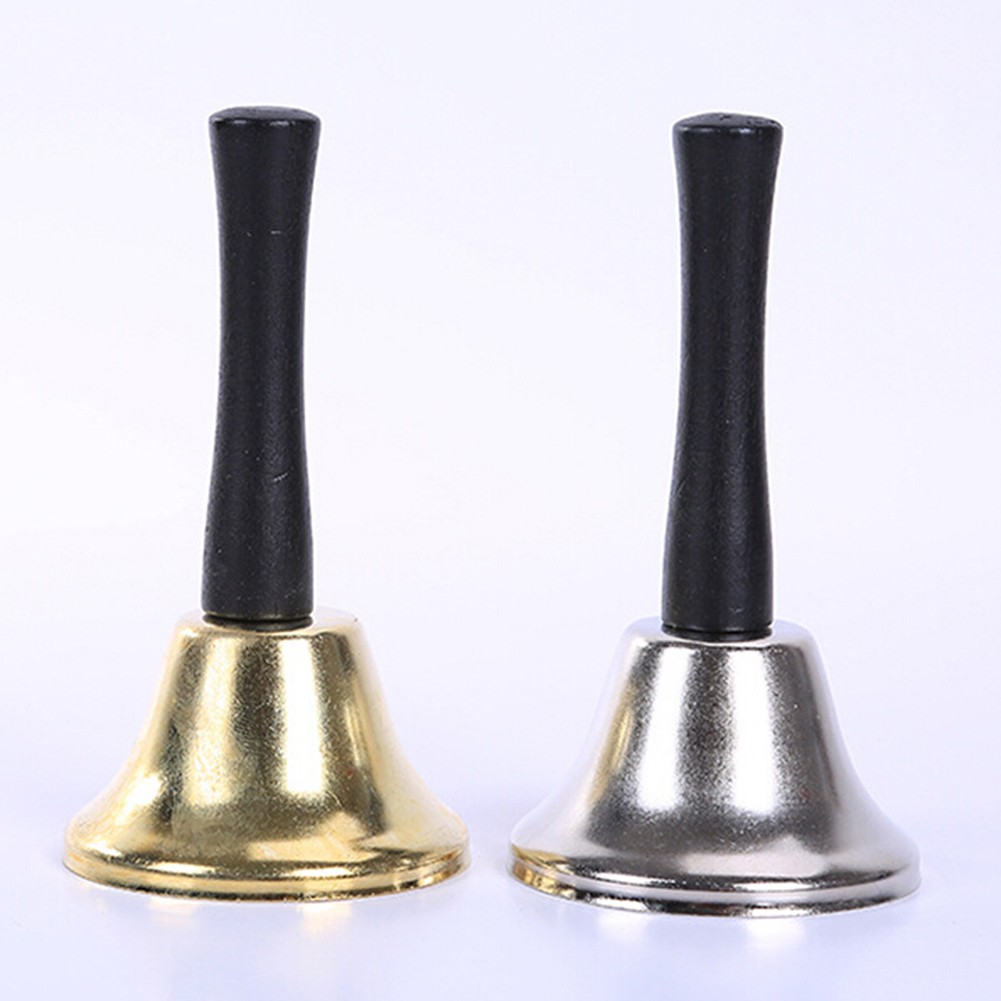 BZ_Christmas Xmas School Pet Call Ringtone Jingle Hand Bell with Wooden Handle Toy