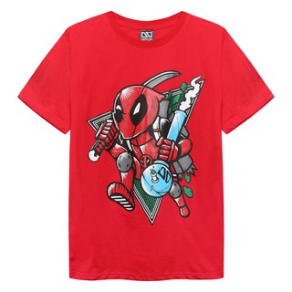 Áo thun Overdose Thái màu đỏ in 3D hình Deadpool tí hon T0282