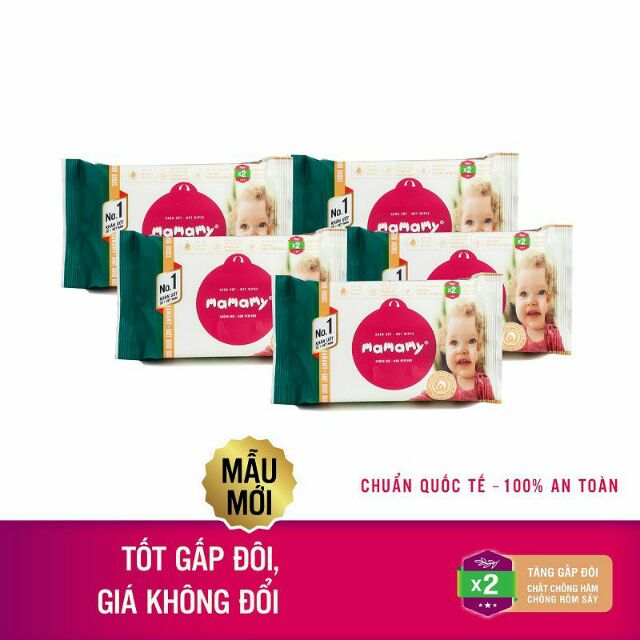 Combo 10 gói khăn giấy ướt mamamy 30 tờ. Tặng kèm 1 gói cồn 10 tờ. Date mới. Hàng chính hãng