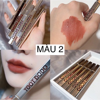 Son lì Toot Dodo  màu-02-nâu đỏ đất sét Mềm, Mịn Chất Lượng Cao Chống Thấm Nước Và Lâu Trôi