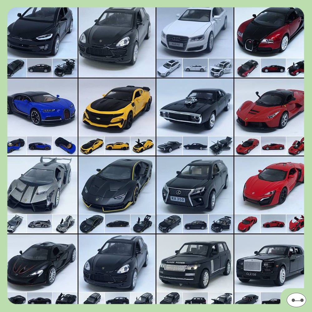 MÔ HÌNH XE KIM LOẠI TỈ LỆ 1:32 CÓ ĐÈN, ÂM THANH, MỞ CỬA LAMBORGHINI, FERRARI, MCLAREN, ... ALBUM1