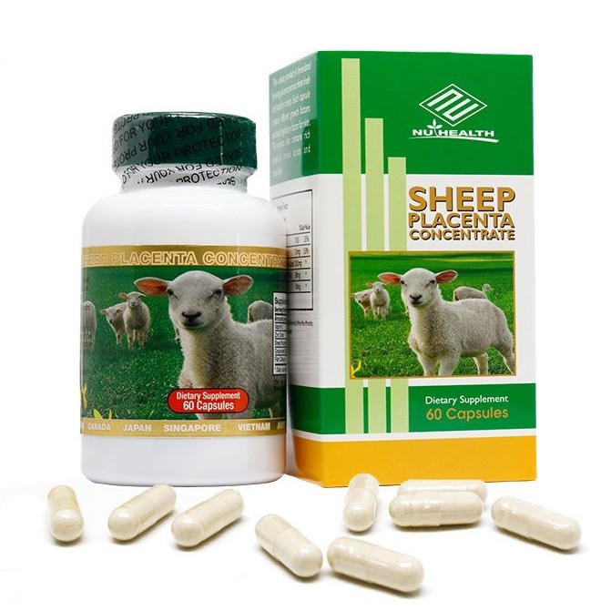 Viên Trắng Da Xóa Nám Nhau Thai Cừu Nuhealth của Mỹ Sheep Placenta Concentrate 60 viên