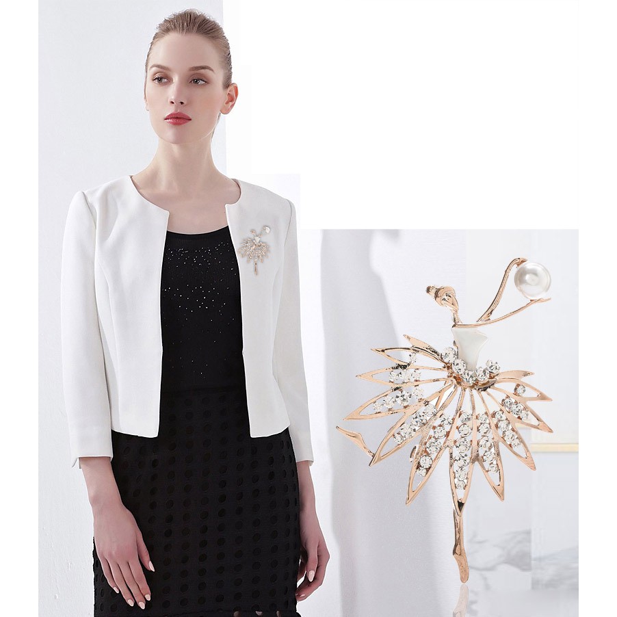 Cài áo thời trang Vintage dễ thương cô gái múa ballet GC289