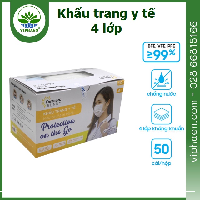 Khẩu trang y tế 4 lớp QILILA/Famapro, Khẩu trang kháng khuẩn phòng dịch