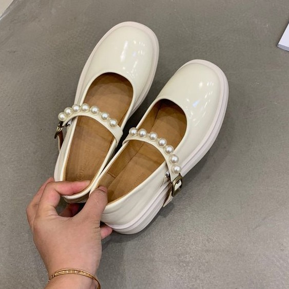 [ Mã 66CBSALE giảm 30K đơn 200K] Giày Búp Bê Nữ Đính Ngọc Trai Mô Phỏng Xinh Xắn | BigBuy360 - bigbuy360.vn