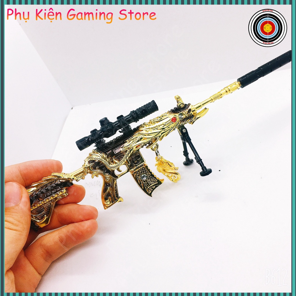 Mô hình súng pubg kim loại lắp ráp M416 Dragon Golden dài 20cm mô phỏng giống thật trong game