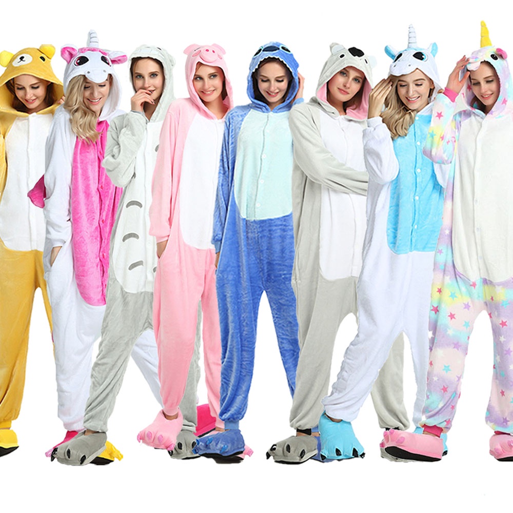 Bộ Đồ Ngủ Liền Thân Hóa Trang Động Vật Hoạt Hình Pikachu Stitch Totoro Dành Cho Trẻ Em
