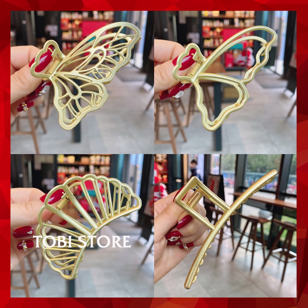 Kẹp tóc kim loại càng cua mạ vàng bền đẹp siêu cứng nhiều kiểu dáng KEP05 TOBI STORE