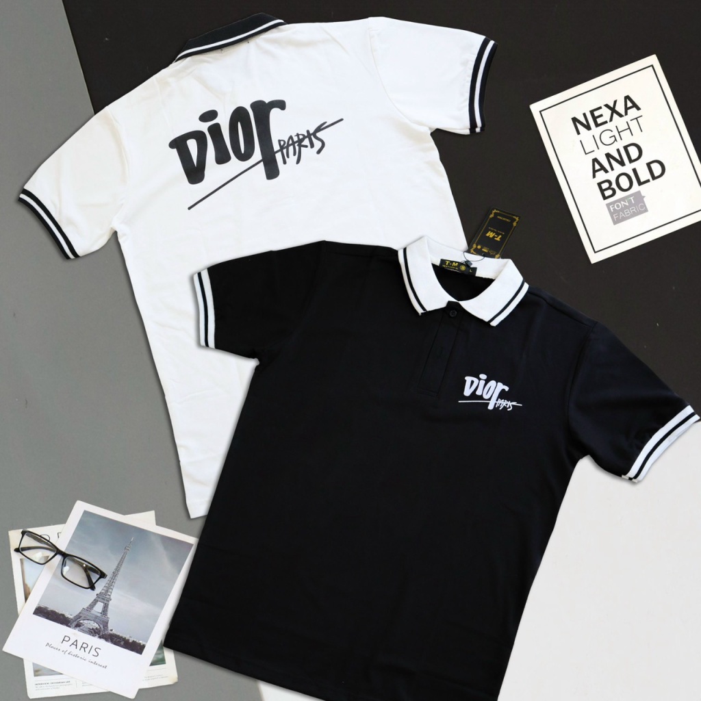 Áo thun nam cổ trụ in chữ nổi chất cotton cao cấp thiết kế sang trọng lịch lãm [NEW UNISEX]