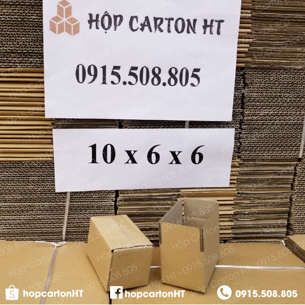 10x6x6 Combo 80 hộp carton, thùng giấy cod gói hàng, bìa đóng hàng giá rẻ